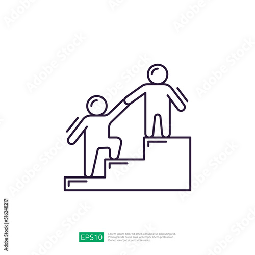 Teamwork Leader Help icon Illustration