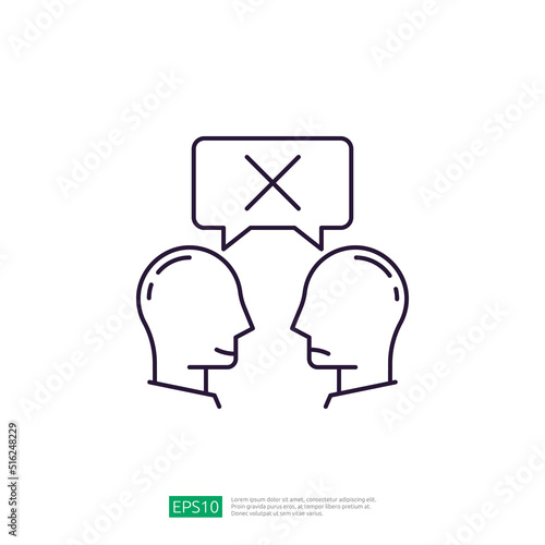 Rejection Business idea Discussion vector Icon Illustration