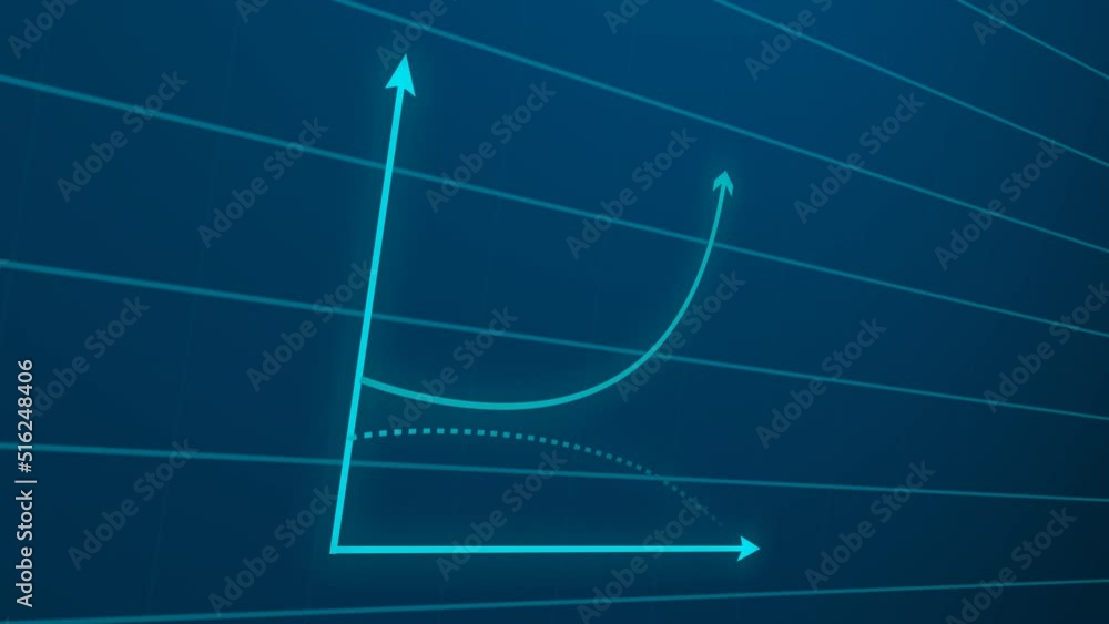 Creative stock exchange graph animation in high resolution. Line graph ...