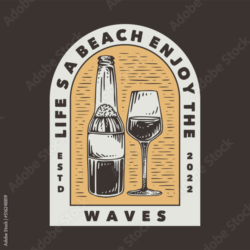 vintage slogan typography life’s a beach enjoy the waves for t shirt design