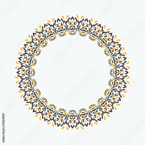 Round Decorative Border Frame with Clear Background. Ideal for vintage label designs.