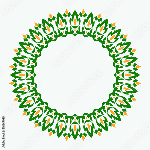 Round Decorative Border Frame with Clear Background. Ideal for vintage label designs.