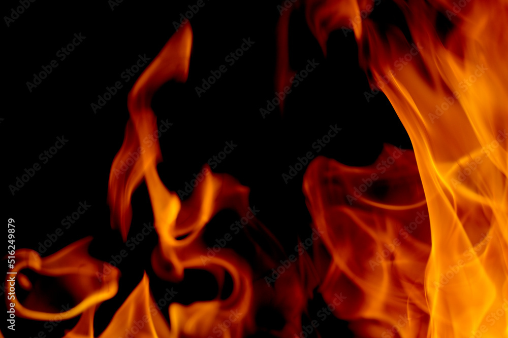 Abstract blur of Fire flames on black background. Burning power. Abstract blur of Fire flames on black background. Burning power.