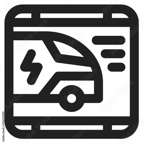 electric car check icon outline photo