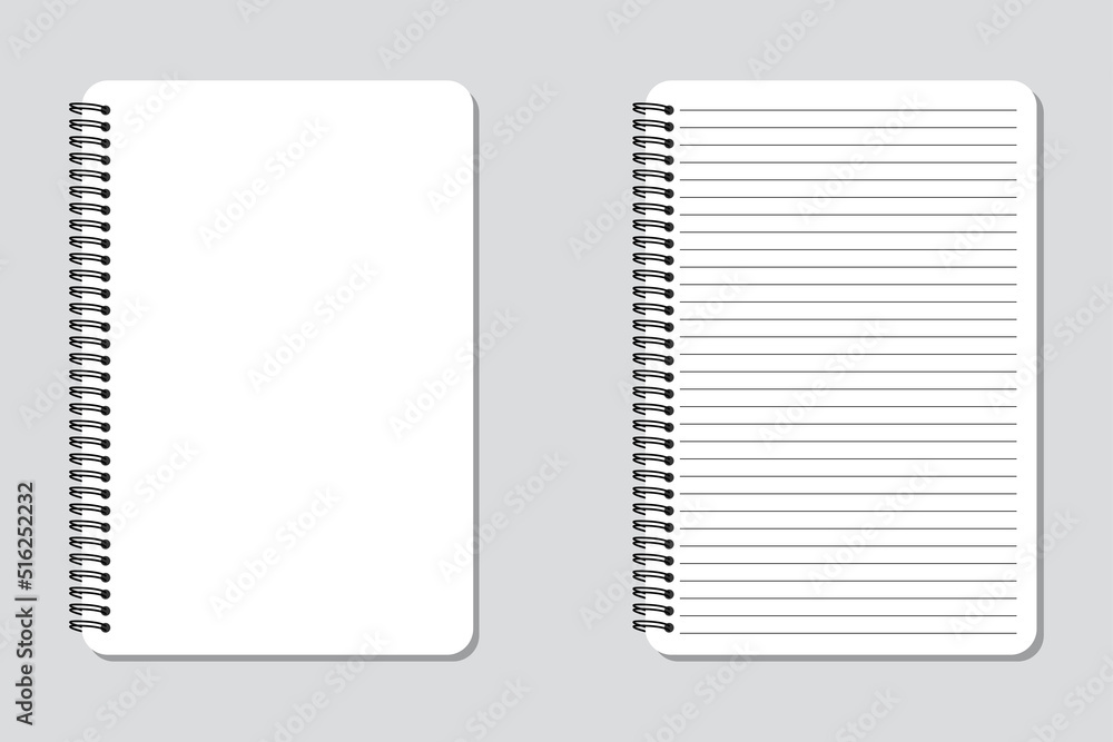 Set of realistic vector illustration notebook memo notepad templates Set of realistic vector illustration notebook memo notepad templates