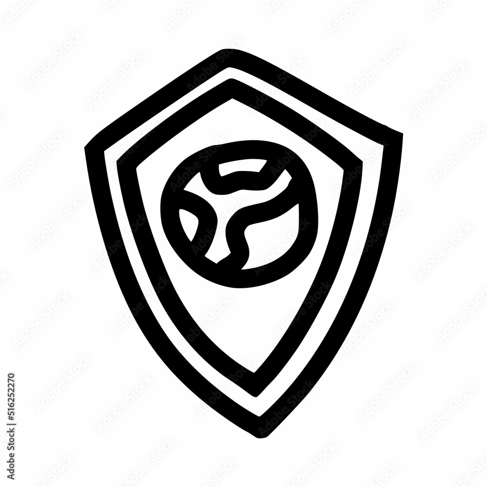 shield emblem with globe on the middle icon hand drawn doodle outline vector template illustration collection for education and coloring book shield emblem with globe on the middle icon hand drawn doodle outline vector template illustration collection for education and coloring book