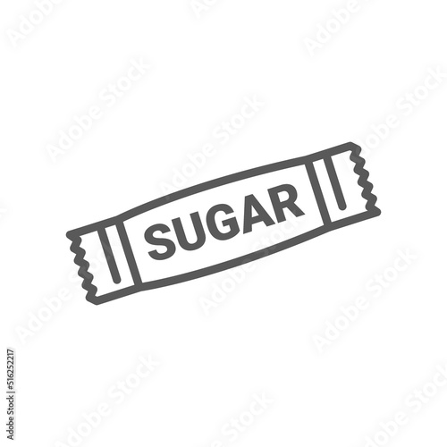 vector illustration of sugar sachet icon.