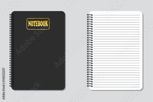 Set of realistic vector illustration notebook memo notepad templates