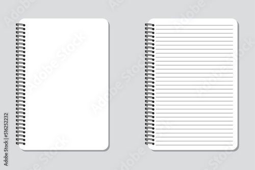 Set of realistic vector illustration notebook memo notepad templates
