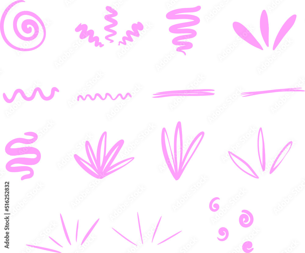 Pink Lineart Icon Set