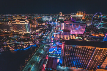Keuken achterwand Las Vegas Las Vegas verlicht vanuit lucht  © Ross