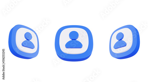 3d icon illustration user profile people isolated