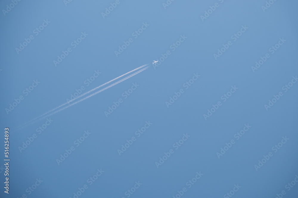 airplane in the blue sky airplane in the blue sky