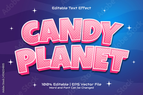 Candy Planet Editable text effect Cartoon Game style