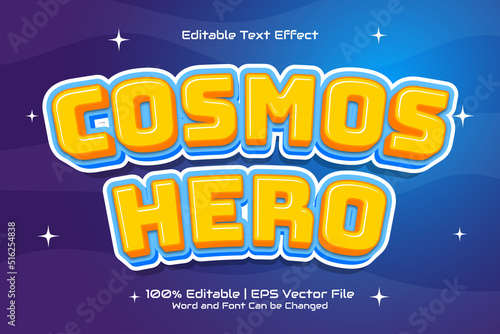 Cosmos Hero Text Effect Editable Cartoon Game style