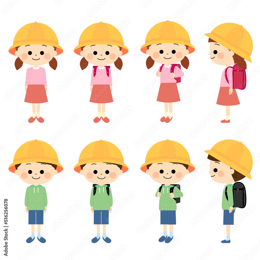 色々なポーズの小学生セット 色々なポーズの小学生セット