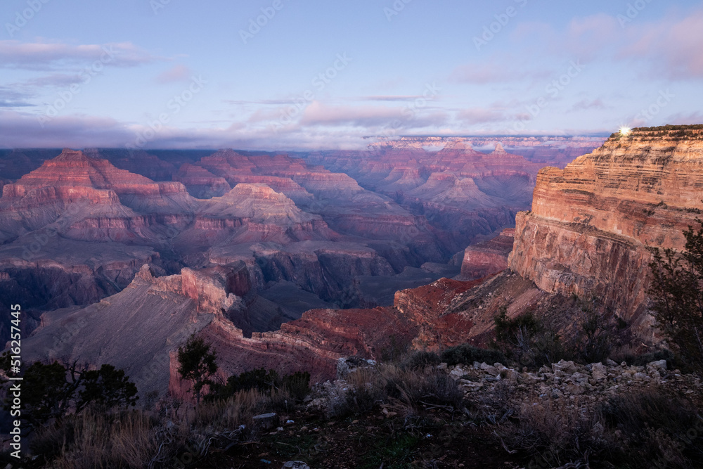 Grand canyon in winter with soft lighting
