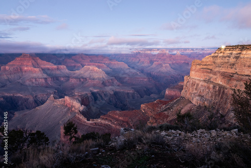 Grand canyon in winter with soft lighting