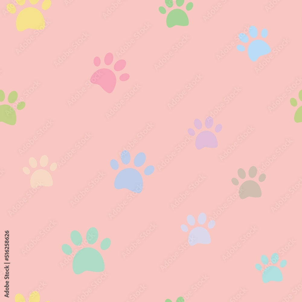 Cute Pastel kitten pow seamless pattern design. Pastel Vector seamless Pattern. Graphic design for decorating, wallpaper, fabric and etc. Vector illustration. Cute Pastel kitten pow seamless pattern design. Pastel Vector seamless Pattern. Graphic design for decorating, wallpaper, fabric and etc. Vector illustration.