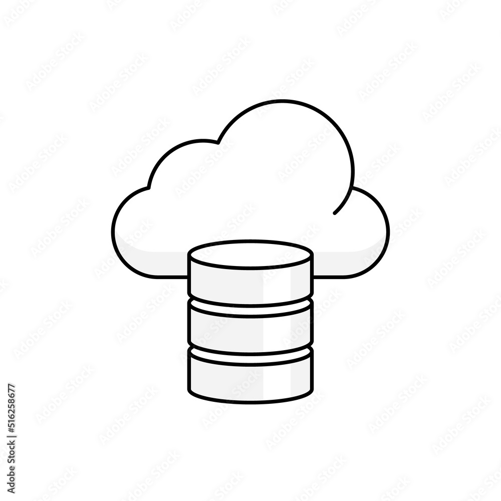 Cloud database server clip art Cloud database server clip art