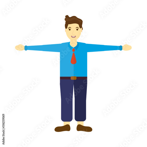 vector male business person, ready for character rigging