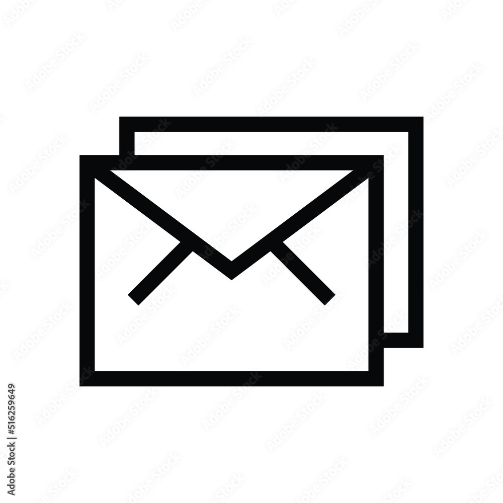 Newsletter emails icon on white background Newsletter emails icon on white background