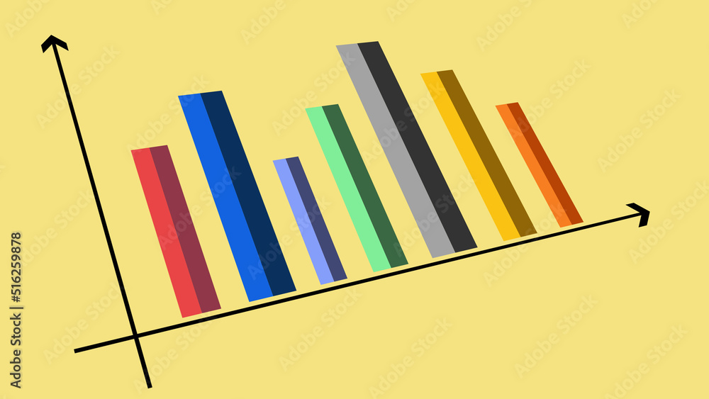 Colorful bar graph representation animation. Easy to use infographics ...