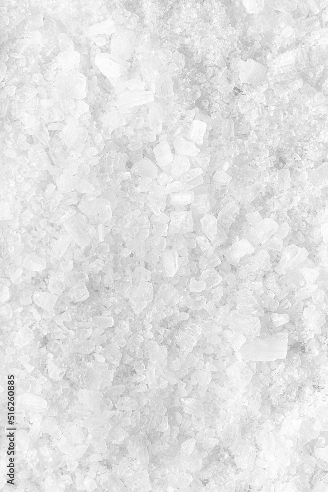 macro texture of coarse white salt