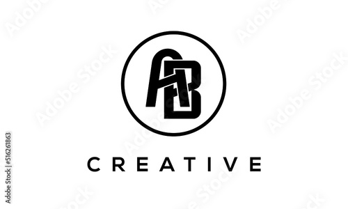 Monogram / initial letters AB creative corporate customs typography logo design. spiral letters universal elegant vector emblem with circle for your business and company. © PIARA KHATUN