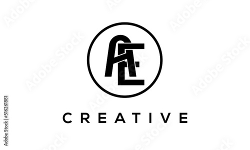 Monogram / initial letters AE creative corporate customs typography logo design. spiral letters universal elegant vector emblem with circle for your business and company.