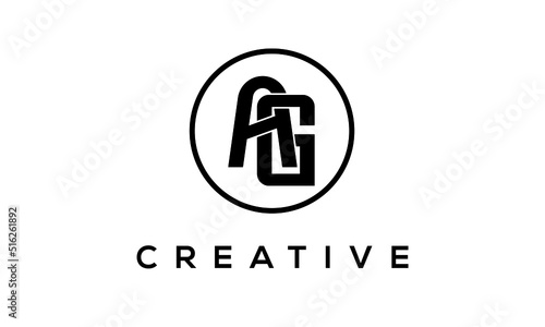 Monogram / initial letters AG creative corporate customs typography logo design. spiral letters universal elegant vector emblem with circle for your business and company.