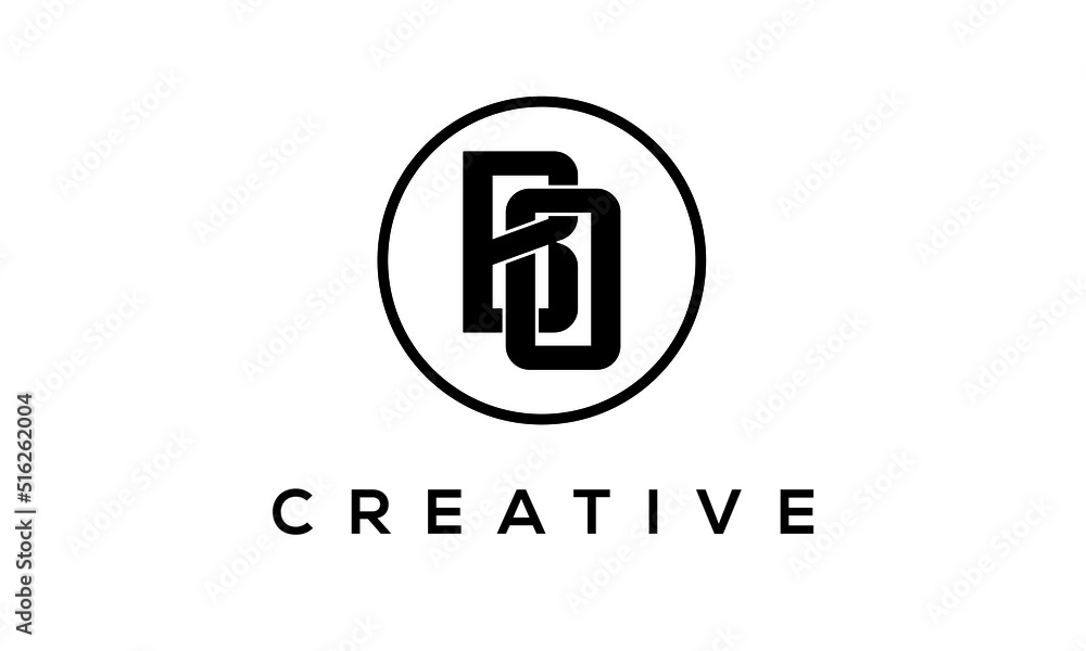 Monogram / initial letters BO creative corporate customs typography logo design. spiral letters universal elegant vector emblem with circle for your business and company.