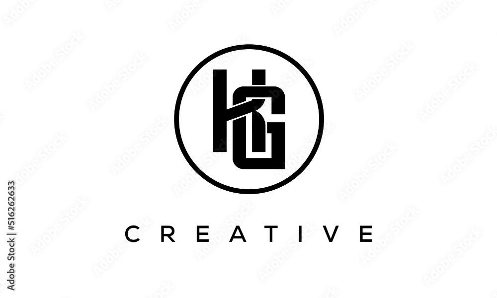Monogram / initial letters KG creative corporate customs typography logo design. spiral letters universal elegant vector emblem with circle for your business and company.