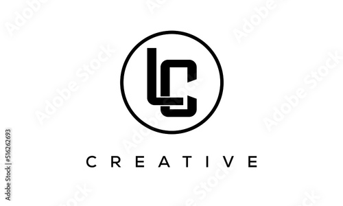 Monogram / initial letters LC creative corporate customs typography logo design. spiral letters universal elegant vector emblem with circle for your business and company.