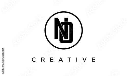 Monogram   initial letters NO creative corporate customs typography logo design. spiral letters universal elegant vector emblem with circle for your business and company.