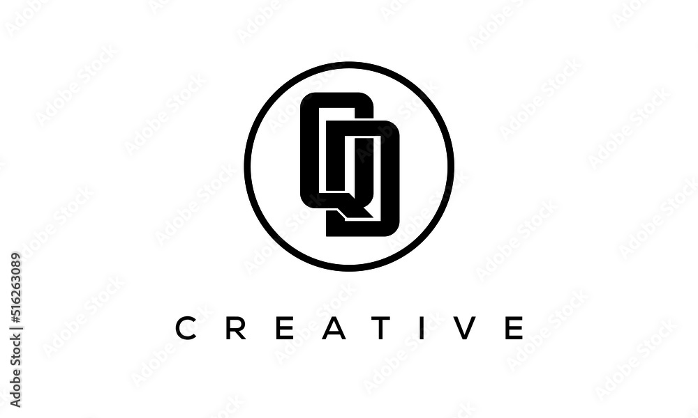 Monogram / initial letters QD creative corporate customs typography logo design. spiral letters universal elegant vector emblem with circle for your business and company.