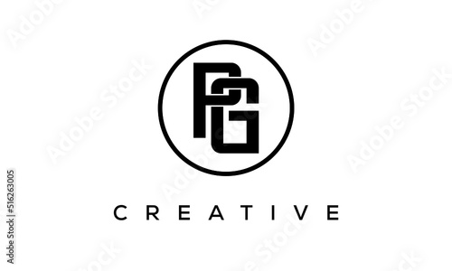 Monogram / initial letters PG creative corporate customs typography logo design. spiral letters universal elegant vector emblem with circle for your business and company.