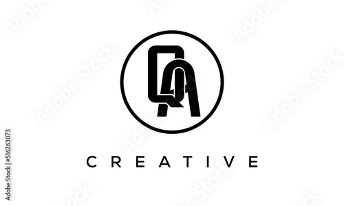 Monogram   initial letters QA creative corporate customs typography logo design. spiral letters universal elegant vector emblem with circle for your business and company.