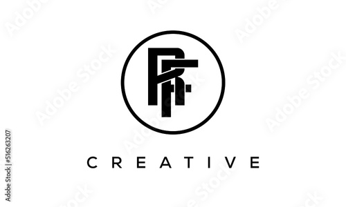 Monogram   initial letters RF creative corporate customs typography logo design. spiral letters universal elegant vector emblem with circle for your business and company.