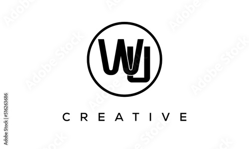Monogram / initial letters WU creative corporate customs typography logo design. spiral letters universal elegant vector emblem with circle for your business and company.