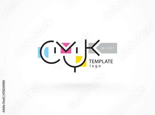 Cmyk logo print polygraphy theme lines