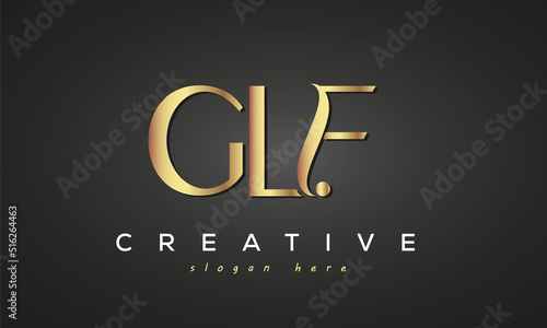 GLF creative luxury stylish logo design with golden premium look, initial tree letters customs logo for your business and company photo