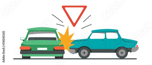 Traffic accident, car crash automobiles collision