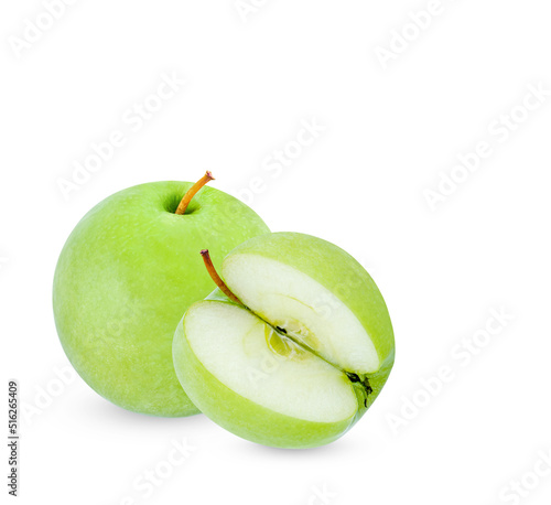 Fresh green apple isolated on white background