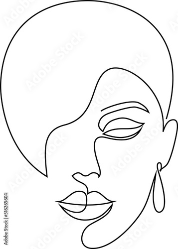 Abstract Woman face Line Art
