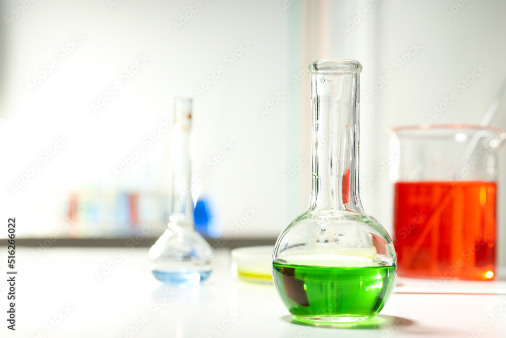 Concept of science with different test tubes Concept of science with different test tubes