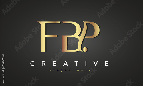 FBP creative luxury stylish logo design with golden premium look, initial tree letters customs logo for your business and company photo