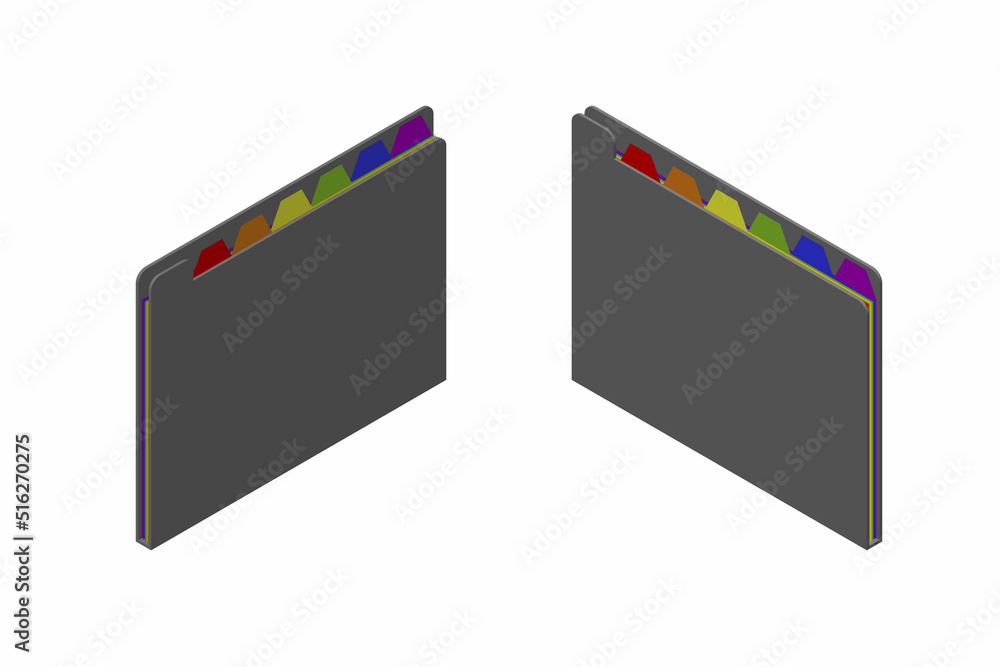 File folder. 3d Vector illustration. Isometric projection. File folder. 3d Vector illustration. Isometric projection.