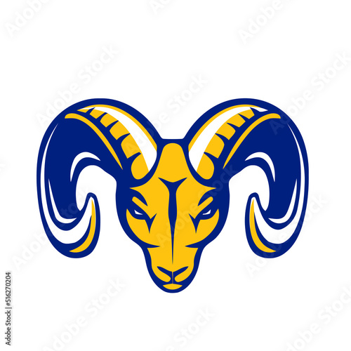 goat head logo design vector