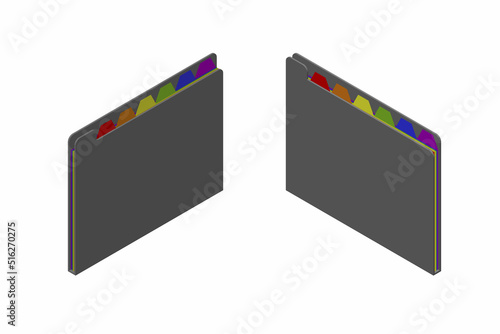 File folder. 3d Vector illu...